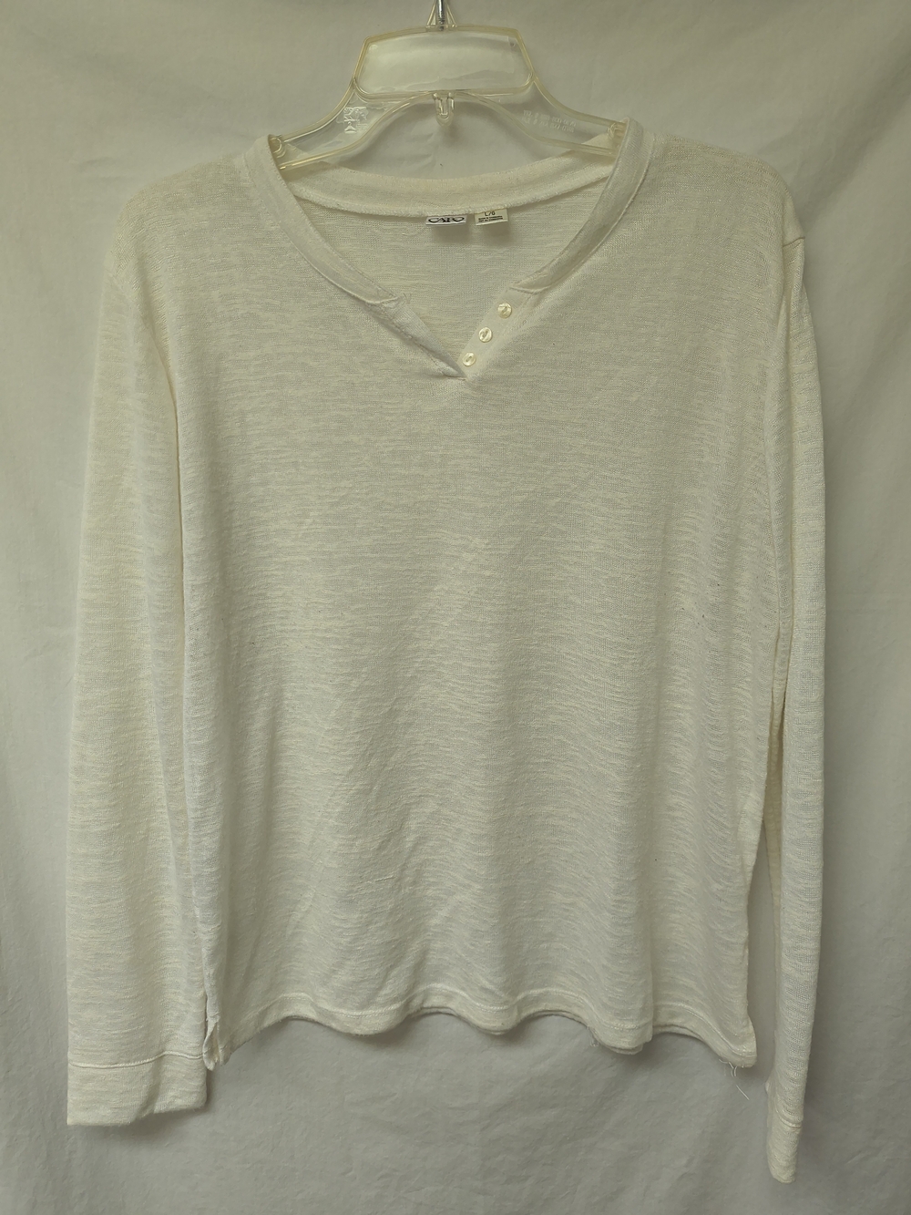Cato Long-Sleeve Henley in Off-White